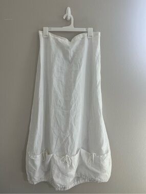 Bryn Walker 100% Linen
Bubble Hem Maxi Skirt White
Lagenlook Size L